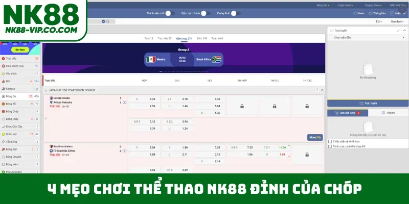 4 mẹo chơi thể thao NK88 đỉnh của chóp