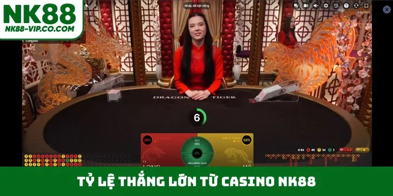 Tỷ lệ thắng lớn từ casino NK88